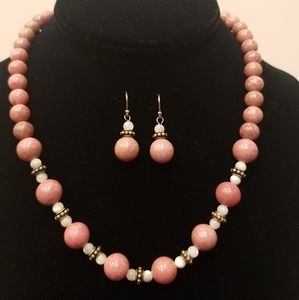 Rhodonite and Mother of Pearl necklace